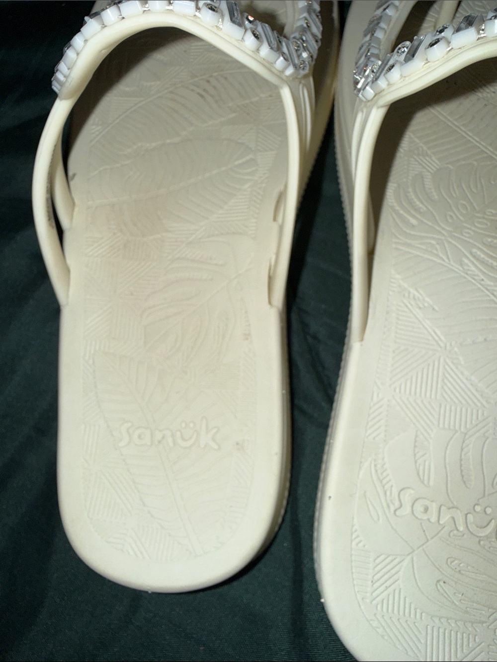 Sanuk Ivory Rhinestone-Embellished Thong Sandals - Picture 3 of 3